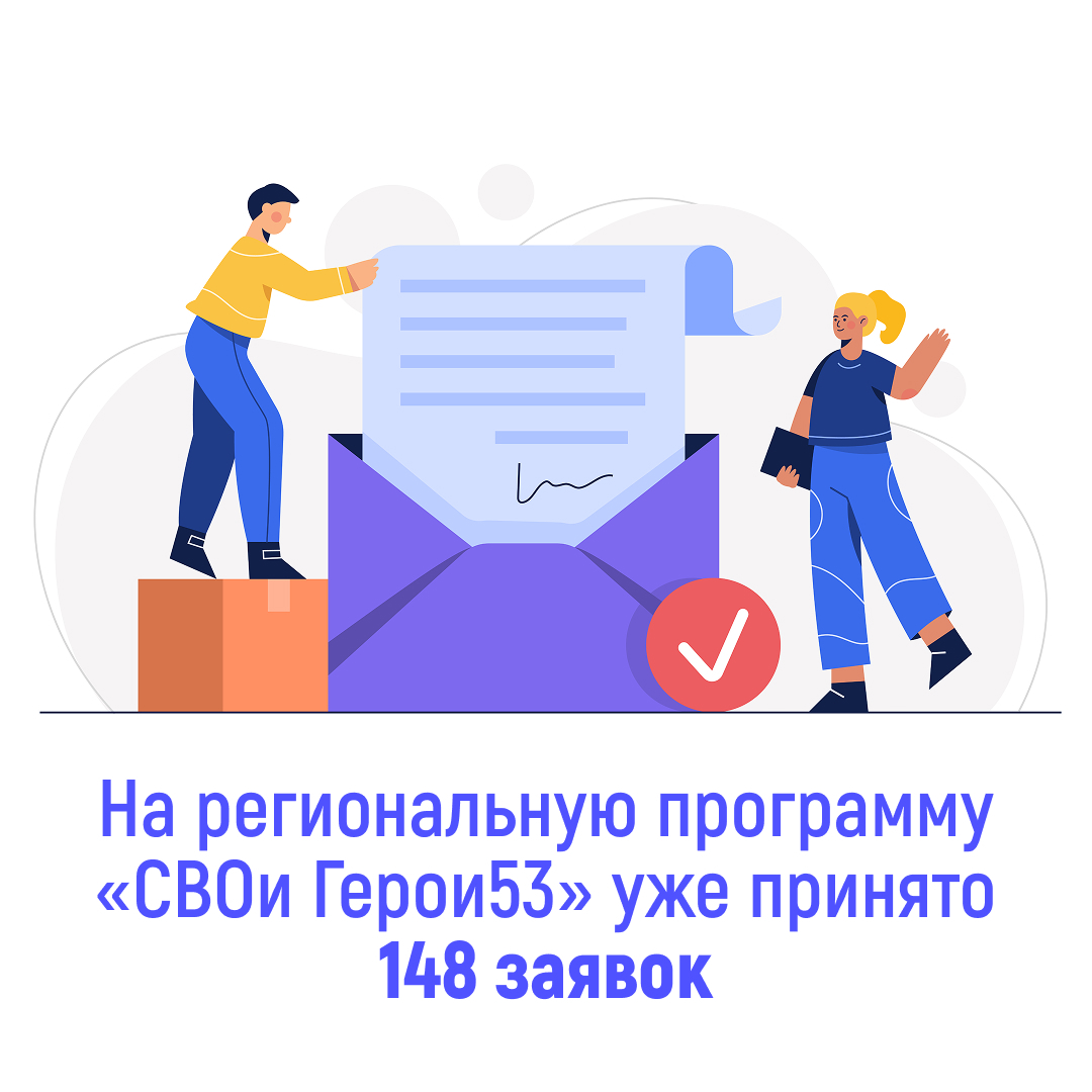 На региональную программу &quot;СВОи герои 53&quot; приняли 148 заявок.